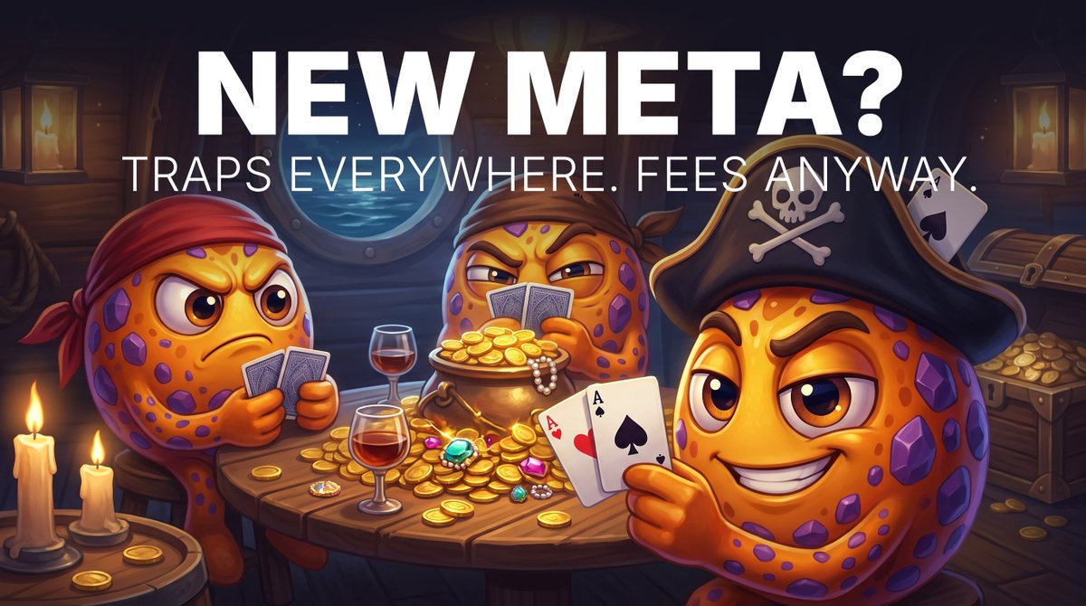 NaojNc's tweet photo. THE META SHIFTED? MY CURRENT DEGEN DLMM GAMEPLAN.

A crew member asked me this week: "took an L even though still in range, should I have held?"

The honest answer: the game changed. Launches today are bundled, farmed, and dumped by design. Traps everywhere. We LPs live on volume, but we cannot afford to eat rugs.

So no, holding was not the move. In this market I do not marry positions anymore. No multiday on fresh tokens, no tight ranges praying for a comeback. When a play turns on me: take the L, bank the fees already collected, move to the next pool. The real skill is building your plays so you never END UP in that spot.

So here is how I fish these waters right now. Three tiers:

1. FRESH CHAOS. Insane volume, ruggish by default.
→ Wide bid ask, ≥5% fee pool. Sub-hour plays. The fees ARE the trade: charge the casino, do not join it.

2. RUNNER FINDING ITS RANGE. Six-plus hours old, still alive.
→ Spot/Bidask range -75%, 2-3% fee pool. Play the fib's golden pocket re-pump. A few hours, then out.

3. ESTABLISHED RUNNER. A day old, 10M+ mcap.
→ Spot -40 to -75%, bin step 20, 0.2% fees. The long game: print every bounce until the volume dies.

And the emerging cheat code: most of these high bundled "rugs" never go straight to zero. They bleed... then bounce a little bit. If your bins already sit deep in a 5-10% fee pool, that dead cat bounce could pays you DOUBLE: the move and the toll.

Risky? Yes. Analysis required? Absolutely. But adapting to the sea beats complaining about it.

DYOR & remember: in a market full of traps, the toll booth is the only house that always wins.

Fees first, emotions last ! 🌊