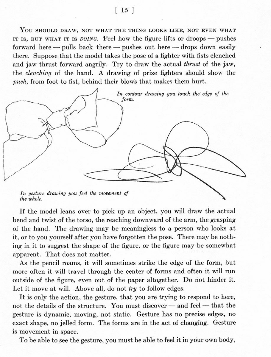 SheerKuga's tweet photo. Reminder when you do gesture drawing the purpose isn't to look good.
It's a specific exercise to build your instinct and intuition for grasping the figure's action.
You're not drawing what you see but what it's doing.

Images from The Natural Way To Draw https://t.co/aHNnO80ey7