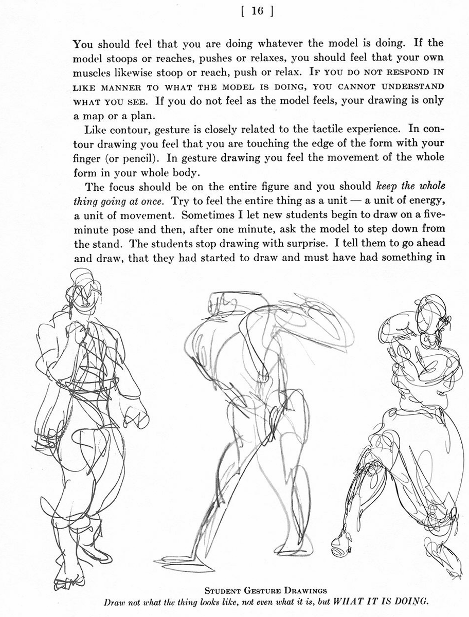 SheerKuga's tweet photo. Reminder when you do gesture drawing the purpose isn't to look good.
It's a specific exercise to build your instinct and intuition for grasping the figure's action.
You're not drawing what you see but what it's doing.

Images from The Natural Way To Draw https://t.co/aHNnO80ey7