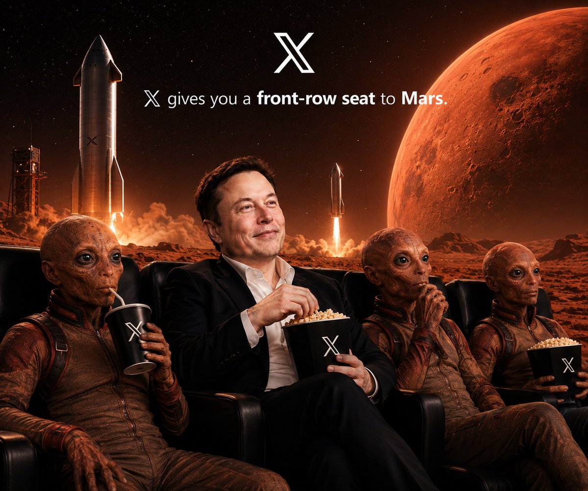 MartiansOfMars's tweet photo. X is the only place that gives you a front row seat to Mars. 🚀🔴 welcome aboard @elonmusk https://t.co/ONKRhKjPCY