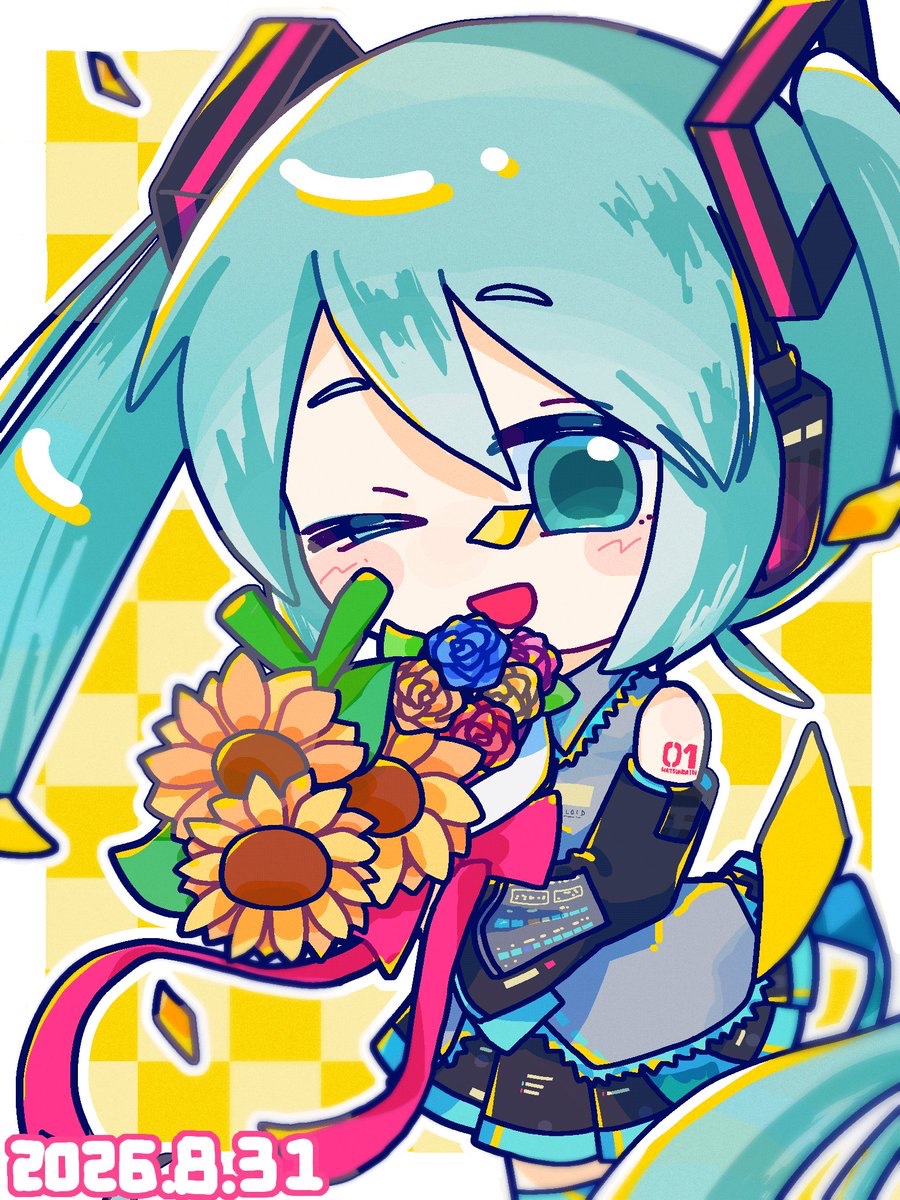 Negikueyo39's tweet photo. 19度目のお誕生日、本当に本当に本当におめでとう！🥂🥂🎊🎉㊗️
#初音ミク生誕祭2026 🩵🩵🩷
#ぴったりミク誕50日チャレンジ https://t.co/gkSynPOCAF