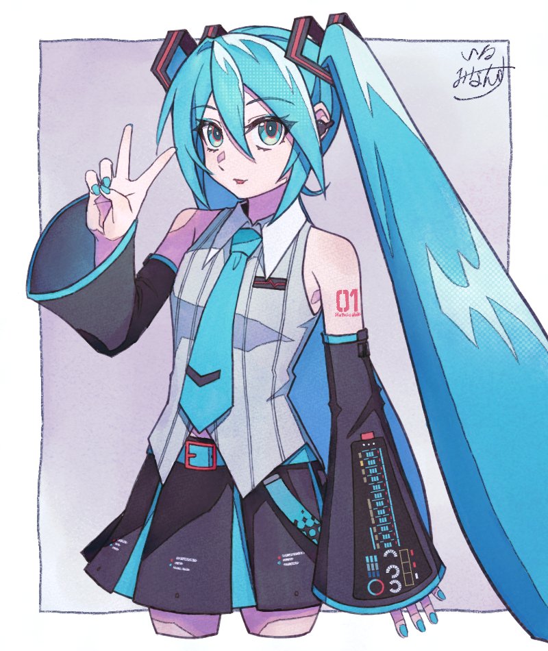 eclair_ILM's tweet photo. 毎年恒例、年に一度の初音ミク絵を奉納する日ですね(最近は年一でごめんなさいミクさん)
ちなみに生誕祭に投稿始めてから今年で10年目だった…今年は初音ミクV6さんに寄せて描いてみましたー！
#初音ミク
#初音ミク生誕祭2026
#初音ミク誕生祭2026 https://t.co/6nISz0YMpn