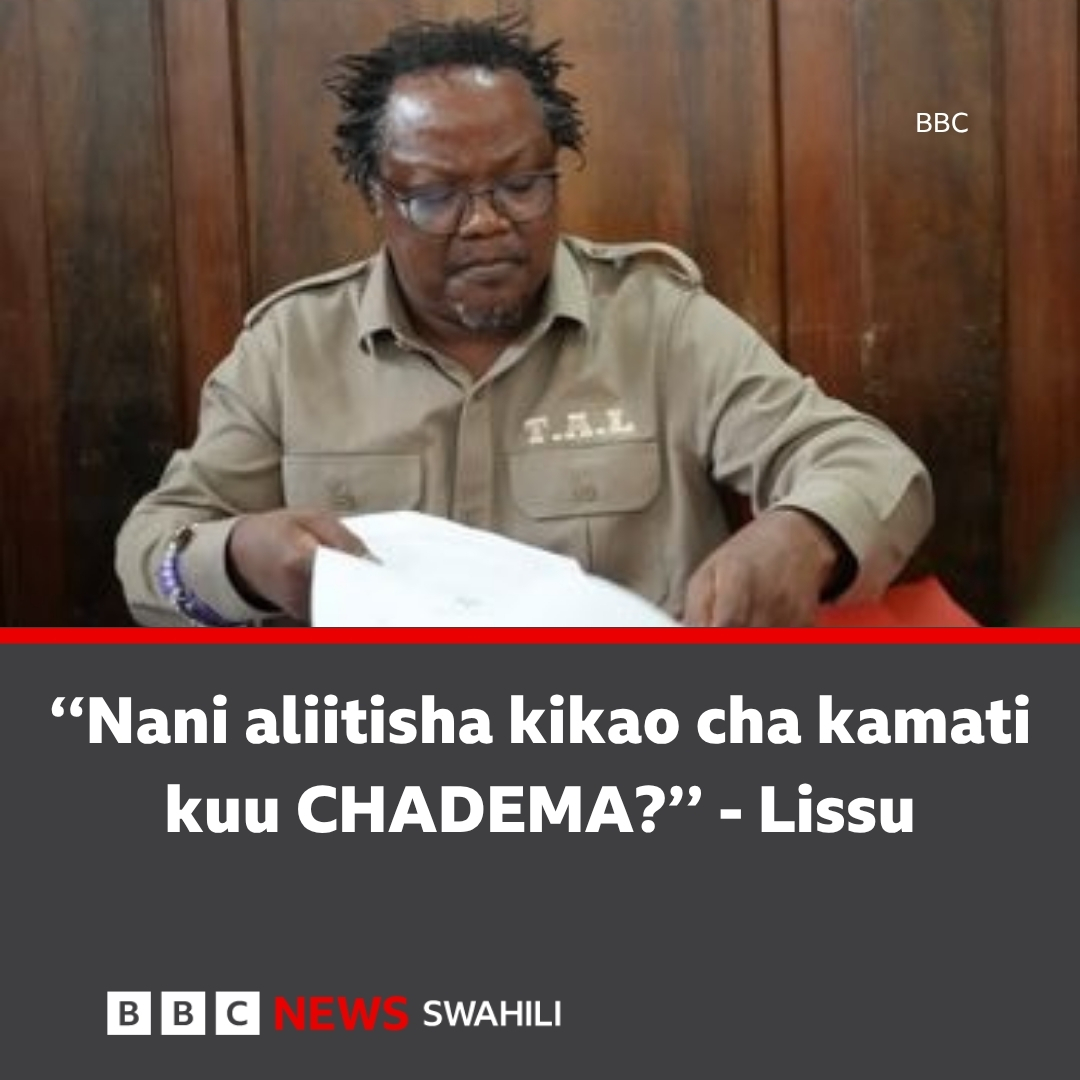 bbcswahili's tweet photo. Ni chama (CHADEMA) kiliazimia kiwaunganisha Watanzania kutaka mabadiliko - Mnyika amtetea Lissu Mahakamani
https://t.co/M6yKhg9r7M https://t.co/GrjfJQNYoV