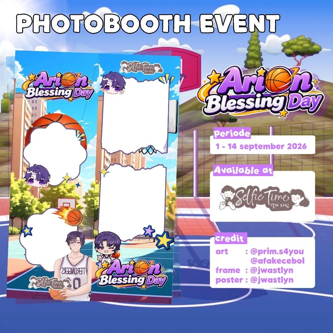 jwastlyn's tweet photo. 𝗔𝗥𝗜𝗢𝗡 𝗕𝗟𝗘𝗦𝗦𝗜𝗡𝗚 𝗗𝗔𝗬! 🏀🌒

#MIKAZUKIARION Photobooth frame event by @jwastlyn

📍 Selfietime
📆 1- 14 September 2026

Share your beautiful pict with #ArionBlessingDay ! 

#ArionDay https://t.co/jG7TG4lF4i