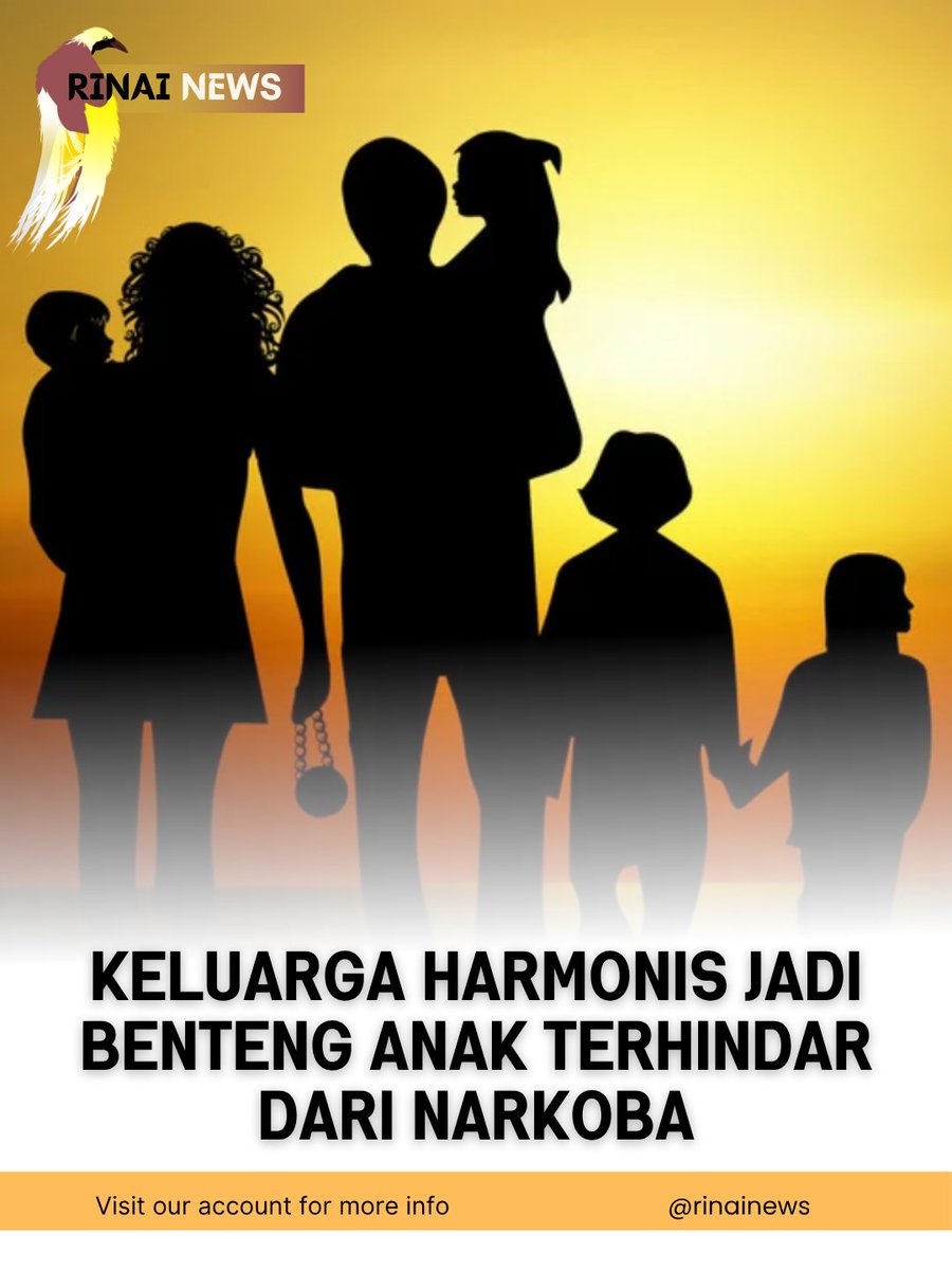 MisykaN's tweet photo. Keluarga harmonis dinilai jadi benteng utama mencegah anak terjerumus narkoba. Orang tua diminta aktif mengawasi pergaulan, memberi kasih sayang, dan membangun komunikasi dengan anak. 🚨 #LawanNarkoba #Keluarga https://t.co/JBdPd69xgF
