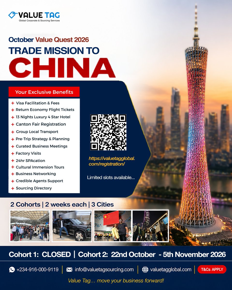 Valuetag_global's tweet photo. Registration for Cohort 1 of the October Value Quest Tour is officially closed! 🎉

But if you missed Cohort 1, there’s still a chance to be part of the experience. Registration for Cohort 2 is still ongoing! 🌍🇨🇳

https://t.co/8pHnYVWR3U https://t.co/AwITILQa8B