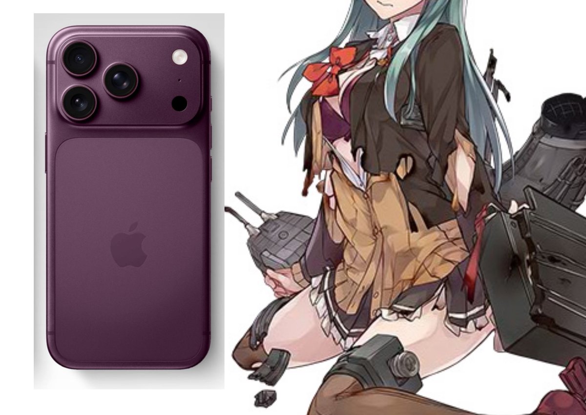 sakamalh's tweet photo. 新しいiPhoneのカラーでドスケベ人妻ランジェリーパープル色があるぞとTLで見かけてマッハで調べたのですがこれは鈴谷改ニの下着の色なのですがそれは https://t.co/uxP2nmV17j