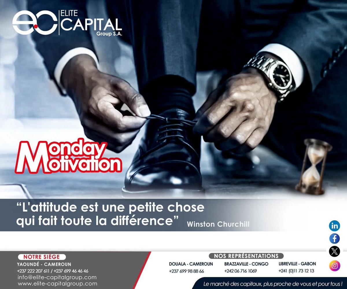elcap_grp's tweet photo. Chaque nouvelle semaine est une occasion de faire la différence. 

Adoptons la bonne attitude et avançons avec détermination. Excellente semaine à tous ! 🌟

#MondayMotivation#Détermination #ELCAM https://t.co/wzYWfloBQV