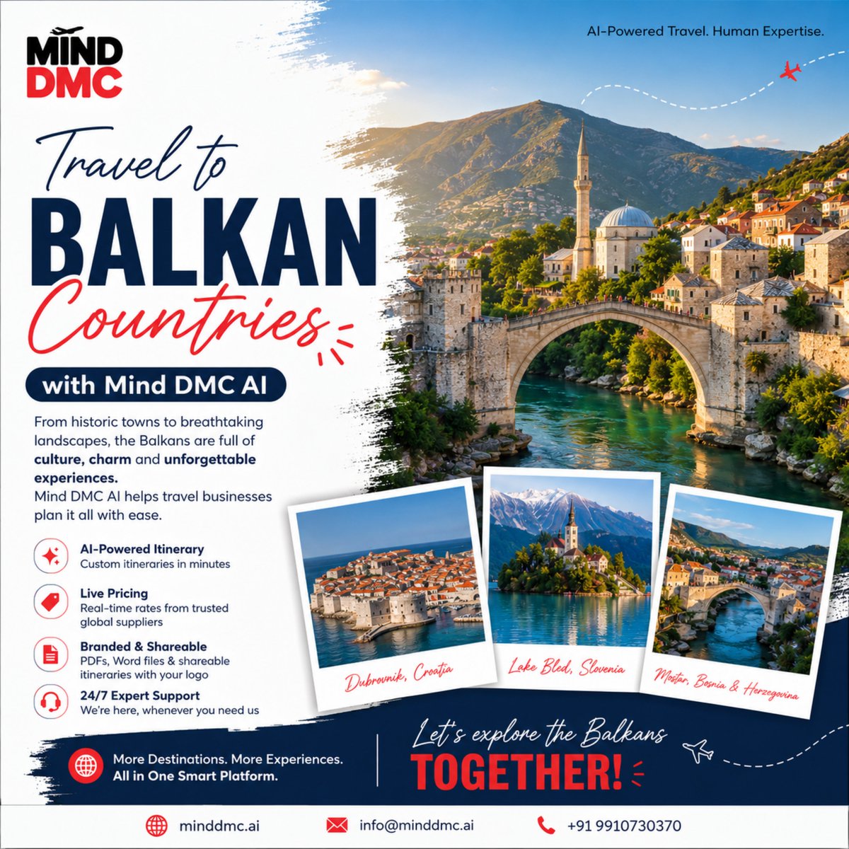 MindD3310's tweet photo. 🌍 Turn Balkan dreams into client-ready journeys.

Mind DMC AI helps travel professionals create personalized itineraries with live pricing and branded proposals.

Less planning. More selling. ✈️

🌐 https://t.co/G5xBMkm2Qy

#MindDMC #TravelTech #AITravel https://t.co/LhUzo9jSKR