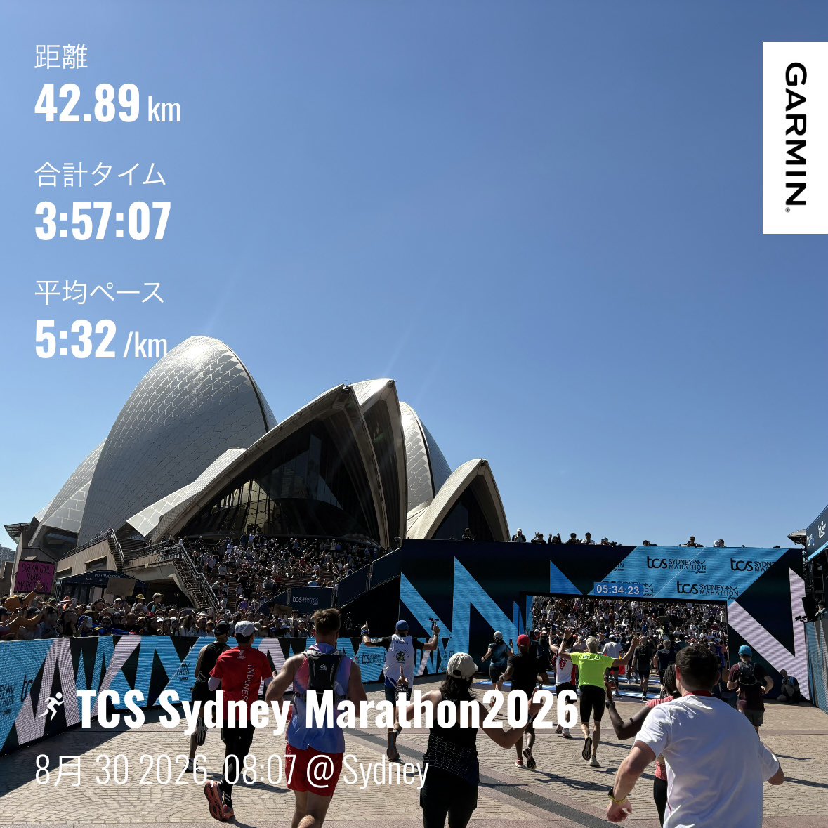 nonnoneichan's tweet photo. シドニーマラソン行ってきた！
３０km付近から脚攣りながらも何と��ゴール
途中までガチランしてたから全然景色楽しむ余裕なかったけどゴールのオペラハウスの景色は最高でした！ https://t.co/lGXCrWraGz