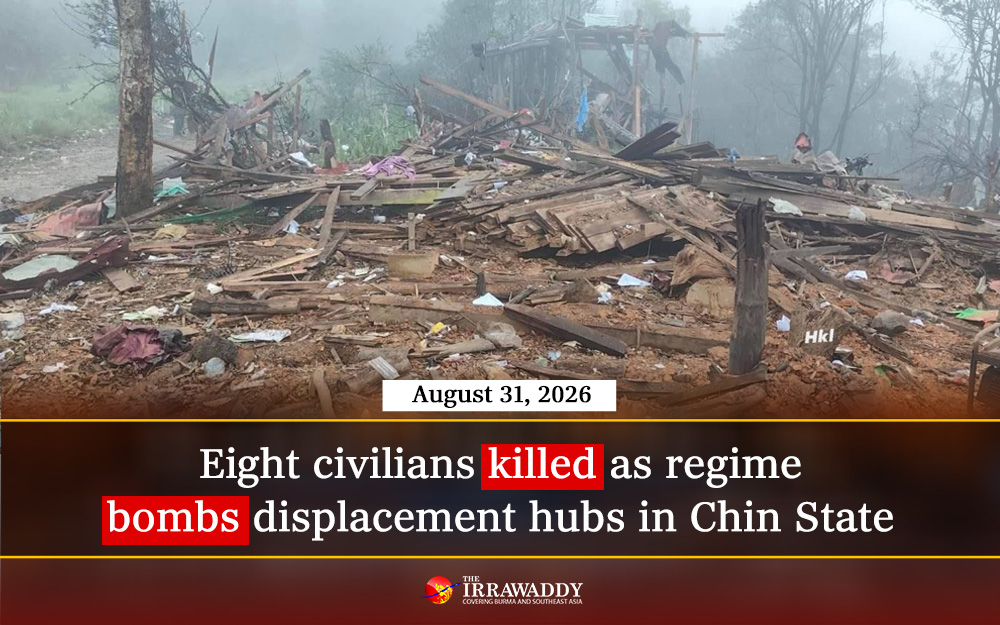 IrrawaddyNews's tweet photo. Eight civilians were killed and at least 10 others injured when two Myanmar military jets bombed villages sheltering internally displaced people near Mindat town in southern Chin State on Sunday. #WhatsHappeningInMyanmar https://t.co/NGeBtJMyDh