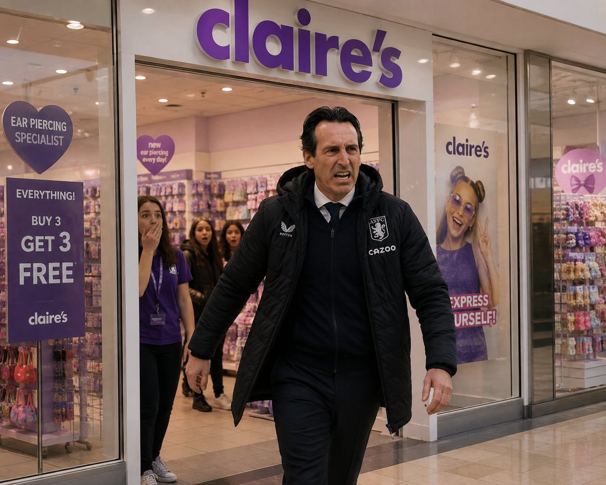 AaronzArsenal's tweet photo. @Arsenal Can’t wait to see Unai storm off down the tunnel like a little girl walking out of Claire’s accessories empty handed https://t.co/7tXYxzByyM
