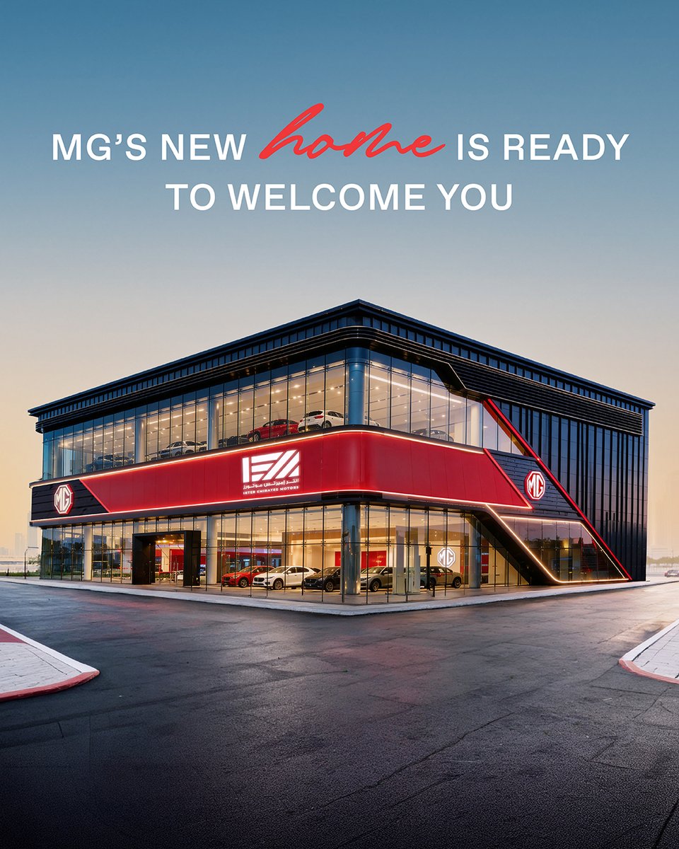 MGMotorAE's tweet photo. Our biggest flagship showroom yet is finally here - bringing Sales, Service and Spare Parts together for a seamless experience, all under one roof.

#DrivenByPassion #MGMotorAE https://t.co/vCKWMYiH2Y