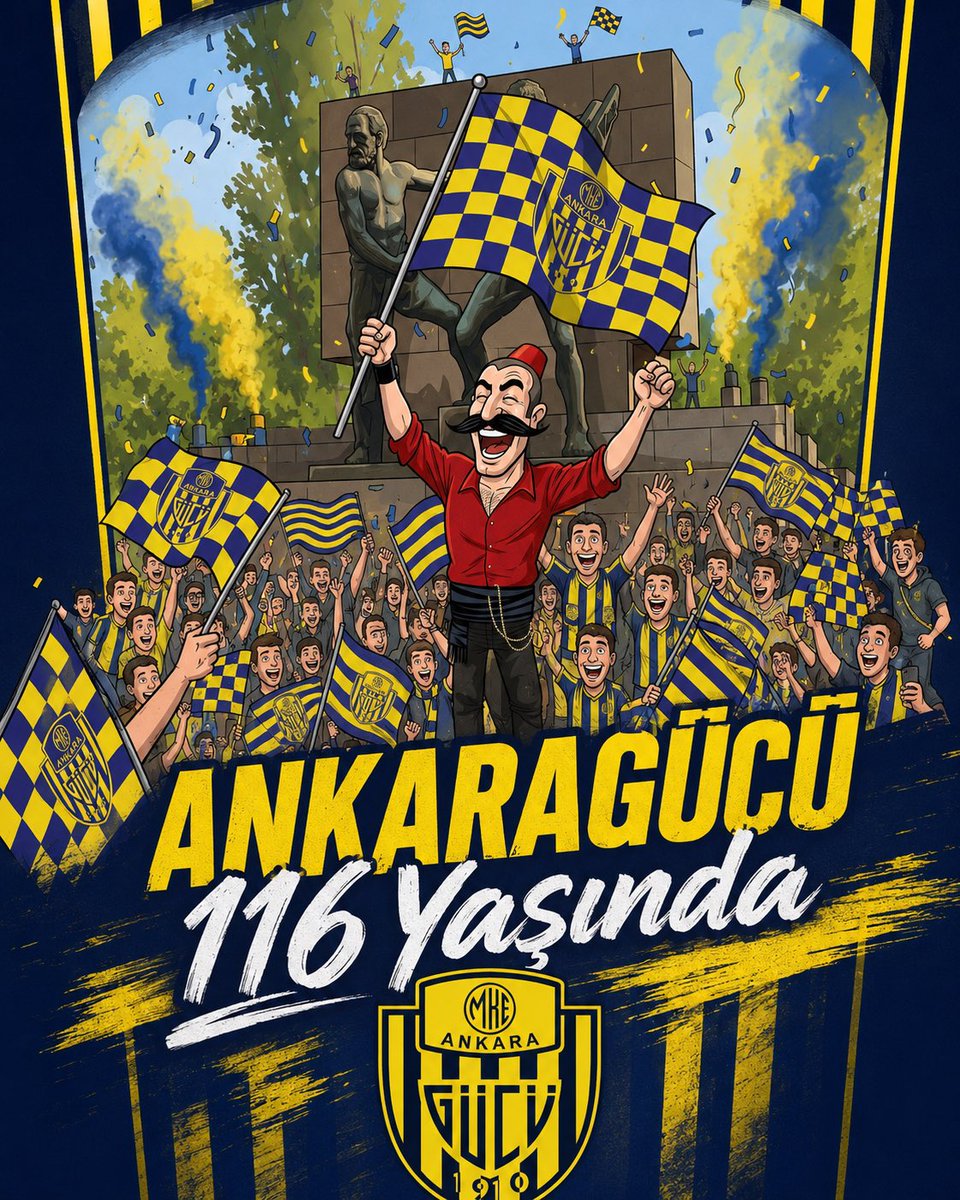 AnkaraBeyfendi's tweet photo. Kurtuluş Savaşı’nın seyrini değiştiren İmalat-ı Harbiye işçilerinin 1910 yılında kurduğu Ankaragücü, bugün 116 yaşında.

İyi ki varsın Ankaragücü 💛💙 https://t.co/CKE65ns0yl