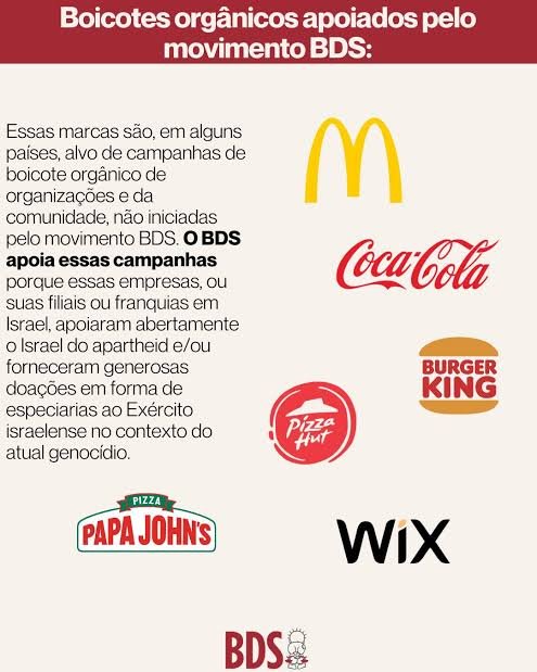 jgustavocs's tweet photo. @iduzin Sou totalmente a favor de boicotar marcas que financiam guerras e apartheid
só a coca cola que ainda não consegui me livrar https://t.co/C6K3XJ4CRt