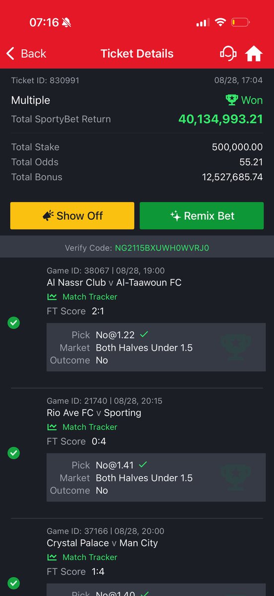 BAnalyst2187282's tweet photo. 113 million won on sportybet !! Giveway loading react under this post. https://t.co/5wRaG7Ve6J