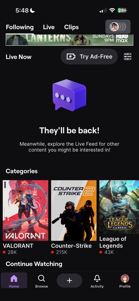 th3a_o's tweet photo. up so late not a single person i’m following on twitch is live 😭 https://t.co/9B0jna75SA