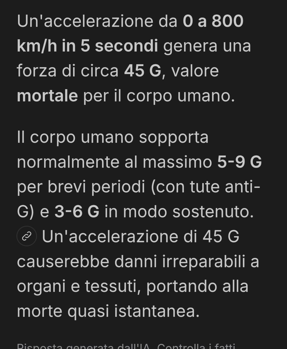 chef_icaro's tweet photo. @LeonhardHahn E ma,al @Corriere sono quelli studiati.
Bastava determinare la forza G di tale accelerazione (da 0 a 800km/ha in 5 secondi=45G),per capire che i passeggeri sarebbero tutti morti da qui la lievitazione 🤦 https://t.co/H2gaah8ARz