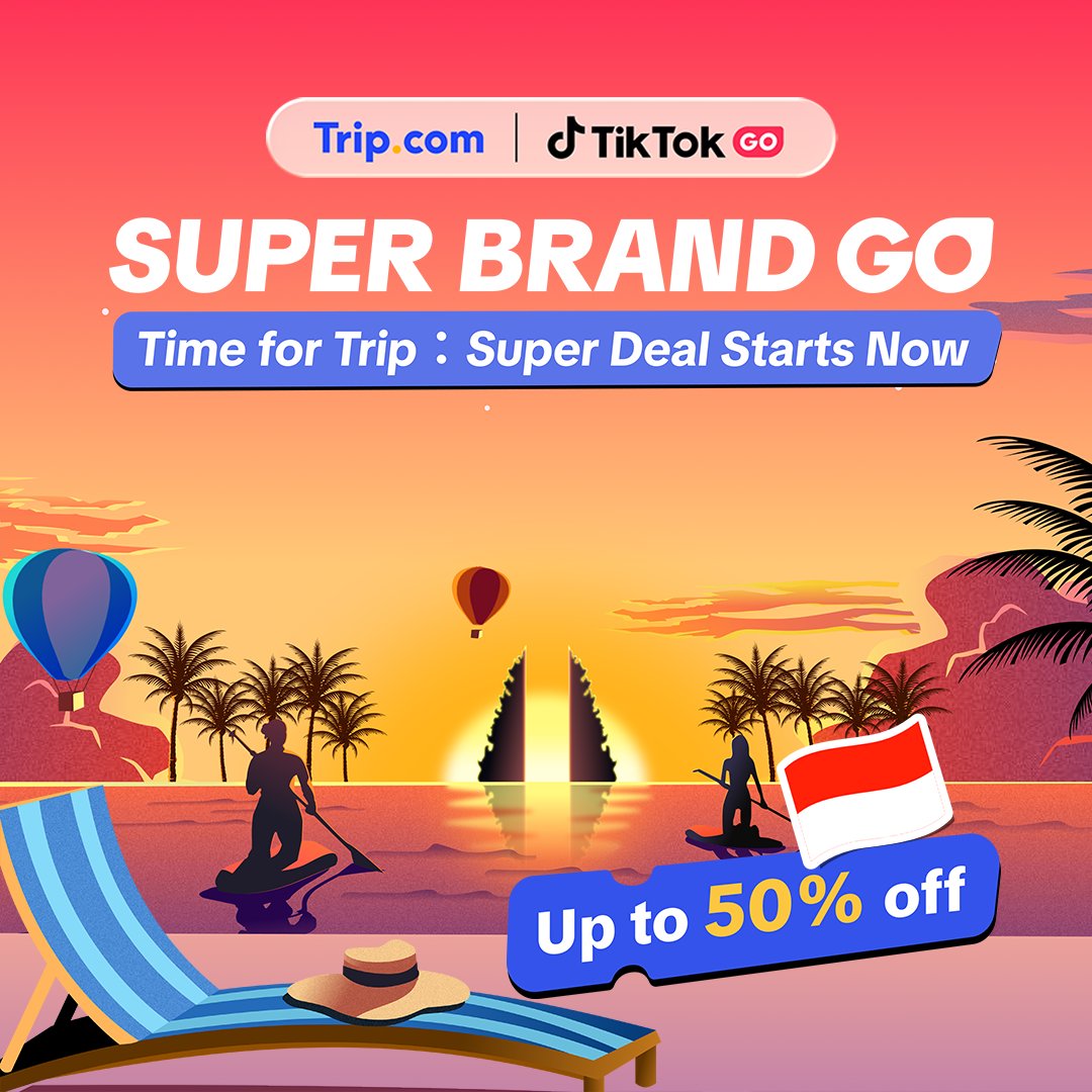 Trip's tweet photo. Time for Trip. Time to GO. ✈️✨ TikTok GO x https://t.co/BmgJAJWuDJ are bringing SuperBrandGO to Thailand, Japan, Indonesia and Malaysia, with up to 50% off from Sep 1 to Sep 21.  
#SuperBrandGOxTrip #TikTokGO #TravelDeals #Tripcom https://t.co/X1qYKUCSr1