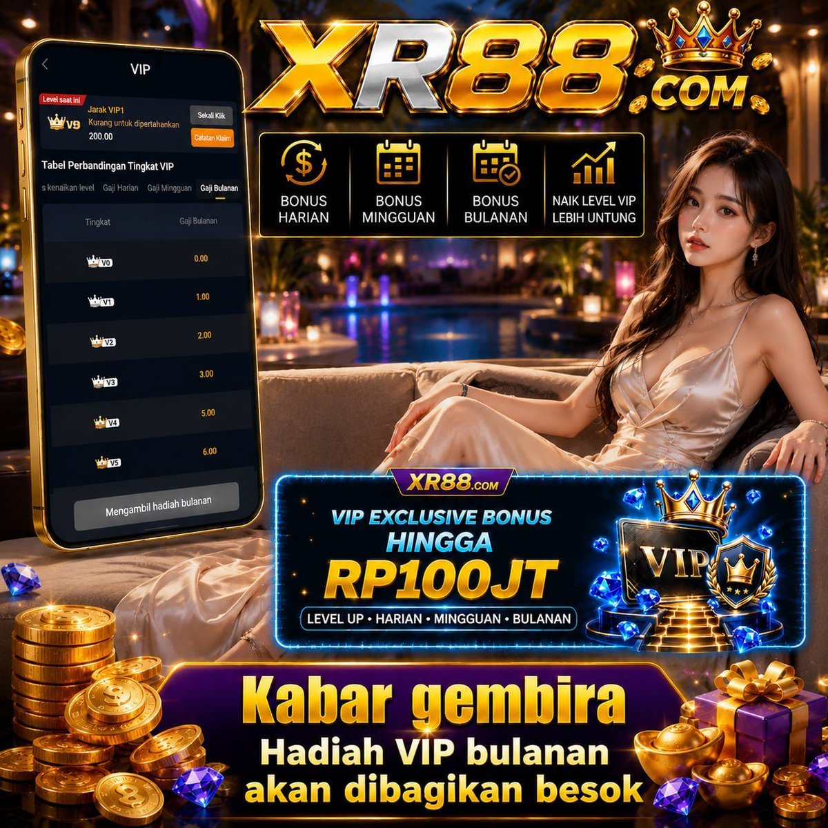 XR88com's tweet photo. 🎉 Kode bonus hari ini: 8️⃣8️⃣5️⃣9️⃣2️⃣🎉

🔥💸Kabar gembira! Hadiah VIP bulanan akan dibagikan besok, dengan hadiah hingga 💸100.000K!💸✨ https://t.co/iiAFZHwtbx
