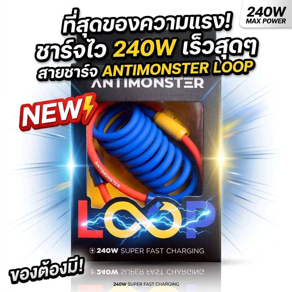 lukpla1378's tweet photo. ⚡️ ที่สุดของความแรง! สายชาร์จ ANTIMONSTER LOOP 240W ⚡️
ชาร์จไวขั้นสุด สเปกเทพ ดีไซน์สายสปริงไม่พันกัน พกพาง่าย โต๊ะทำงานไม่รก ของแท้ 100% 

👇พิกัดตามลิงก์ด้านล่างนี้ได้เลยครับ! 
https://t.co/iLTZfK63q3

#สายชาร์จ #240W #ของมันต้องมี https://t.co/sf07UvVoRw