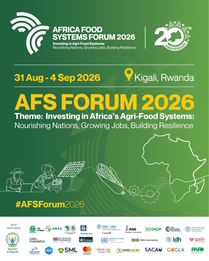 FIDAfriqueOuest's tweet photo. 3⃣1⃣août - 4⃣septembre 
#AFSForum2026 à Kigali 🇷🇼 🌱

Le FIDA au Forum sur les systèmes alimentaires africains.

Comment les investissements dans les systèmes agroalimentaires peuvent créer des emplois, nourrir les nations et renforcer la résilience ?
@g_mukeshimana @DonalFBrown https://t.co/LiEa2XY257