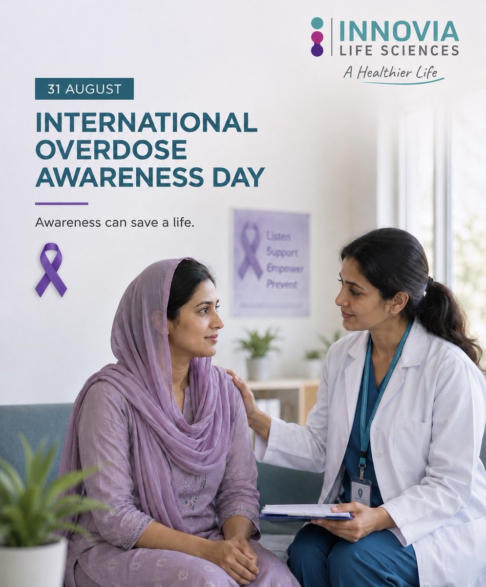 InnoviaLife's tweet photo. Awareness, compassion and timely support can save lives. This International Overdose Awareness Day, let’s replace stigma with understanding and stand together for a healthier future.

Innovia Life Sciences - "A Healthier Life"

#OverdoseAwarenessDay #HealthAwareness #InnoviaLife https://t.co/2kKzodjkuc