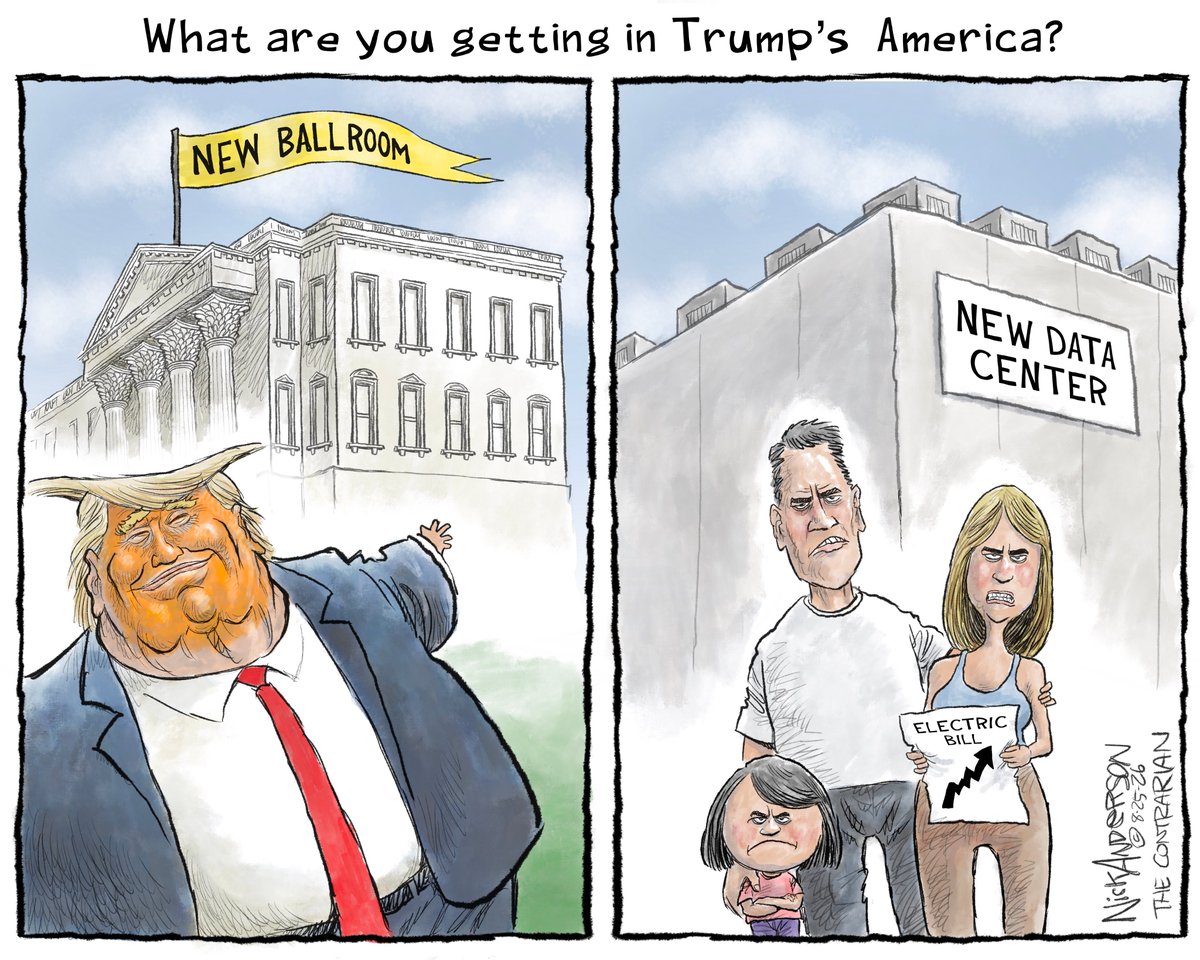 PatriziaTenda's tweet photo. Cosa ci guadagni dall'America di Trump?
Nuova sala da ballo
Nuovo Centro Dati IA (e bolletta astronomica dell'elettricità)
#DataCenters
#TrumpBallroom
#scritturebrevi https://t.co/FHYwJjnjEi