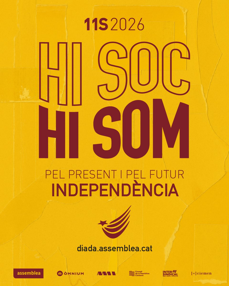 omnium's tweet photo. Aquest 11 de setembre tornem a sortir al carrer per demostrar que HI SOM! ✊

📍 A Barcelona, Girona i Amposta.

https://t.co/mIbv4QV9yv https://t.co/mHfH81EfpB