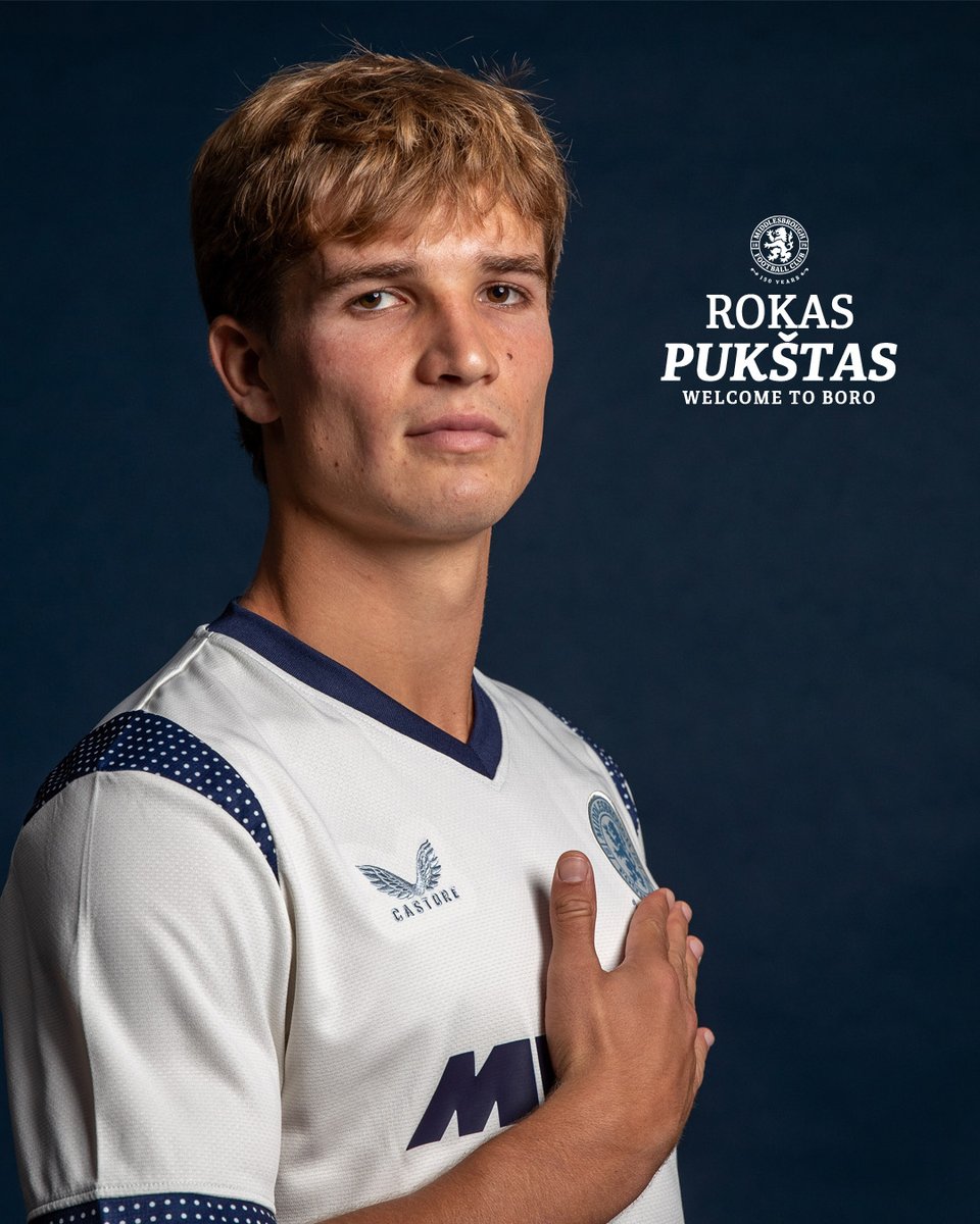 Boro's tweet photo. We are delighted to announce the signing of American midfielder Rokas Pukštas 🇺🇸

The 22-year-old joins from Croatian side Hajduk Split, who he recently helped qualify for the UEFA Conference League 🏆

Welcome, Rocky! 👊 https://t.co/Gud815RUiG