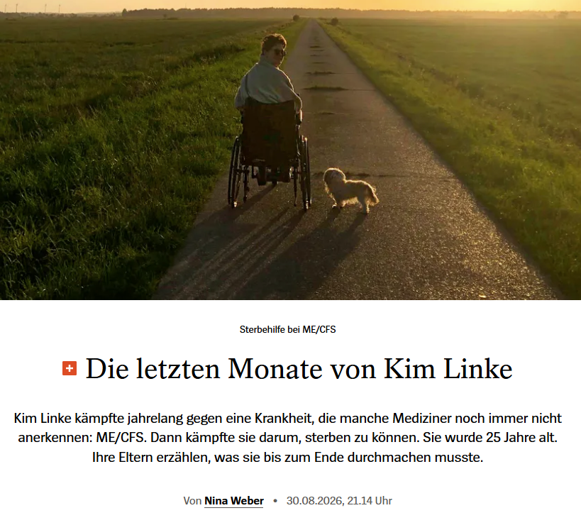 SabineHermisson's tweet photo. Zentraler Grund für die vielen (assistierten) Suizide und Todesfälle bei #MECFS:
fehlende Versorgung, fehlende Therapien und viel zu wenig biomedizinische Forschung.
Hier stehen wir alle in der Verantwortung.
Danke @Weber_Nina fürs Dranbleiben! https://t.co/9GVK6cLRu3