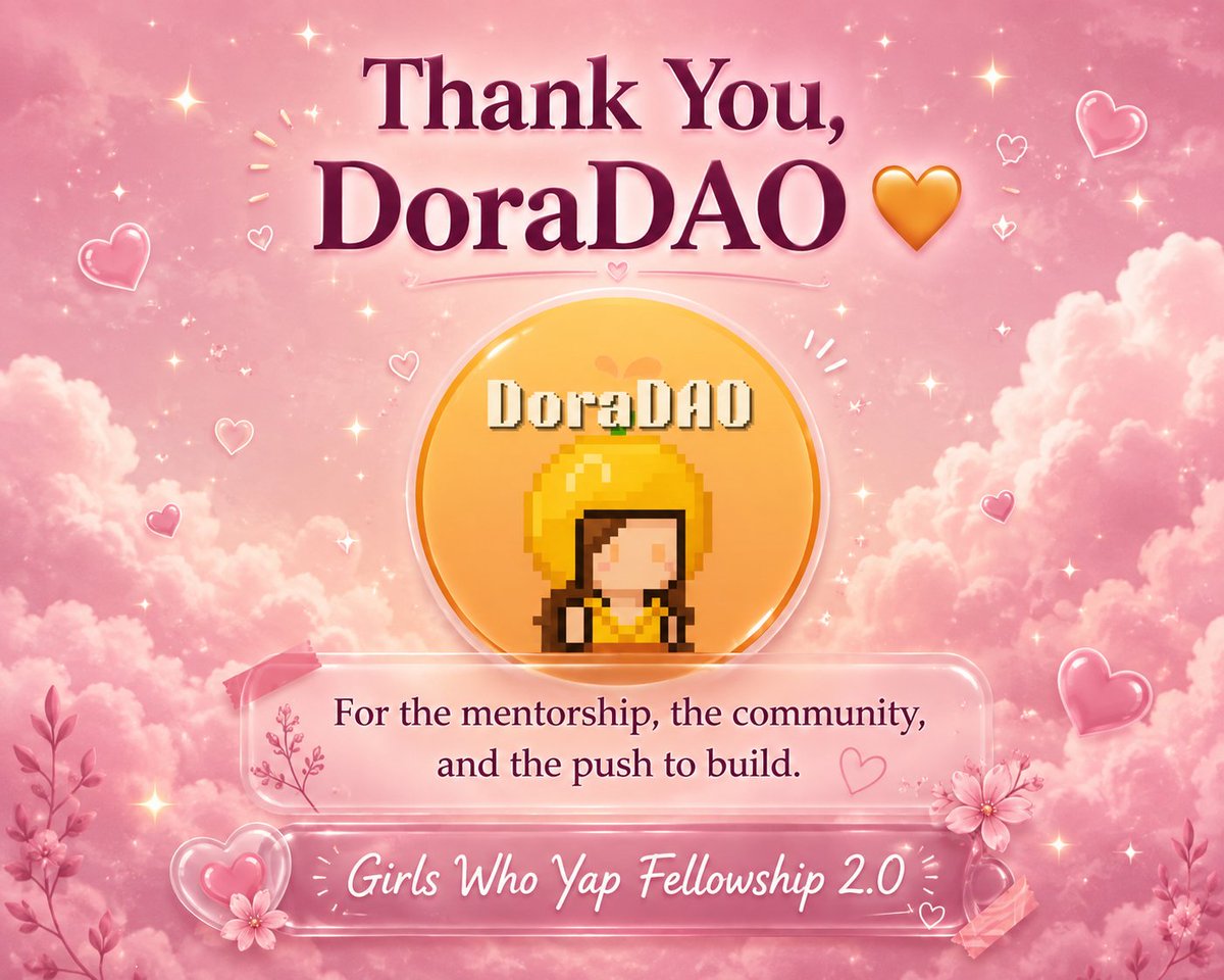 PrasiddhiMishra's tweet photo. As Girls Who Yap Fellowship 2.0 comes to an end 🌸 heartfelt thanks to our mentors and @connectdoradao for building a space where dreamers became builders.

This journey gave us so much more than we expected. 🧡
#GWYFellowship #DoraDAO https://t.co/EhPt6Fsn5E