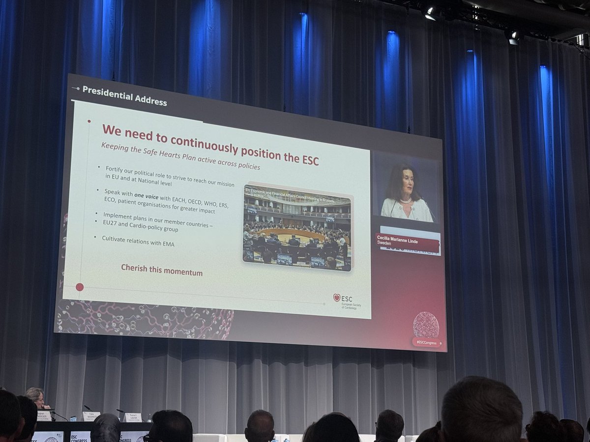 catherinemross's tweet photo. Great to attend the ESC General Assembly and hear @LindeCecilia set out her vision for her presidency

I’m pleased to see such ambition around the EU Safe Hearts Plan alongside a strong focus on workforce, diversity, inclusion and professional wellbeing.

 #ESCCongress2026 https://t.co/N7zZPyfZ8U