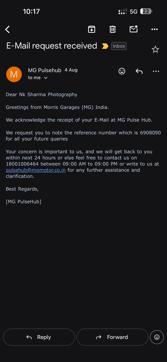 nksharma210's tweet photo. tags:

@MGMotorIn @MGIndia Disappointed with MG–Gitansh Motors Ludhiana. Hector Plus PB10JG2023 submitted 21 July for insurance repair. Promised 31 July, but as of 31 Aug still incomplete. Complaint 6892801. Please resolve. #MGHectorPlus https://t.co/ijV92ruFc4