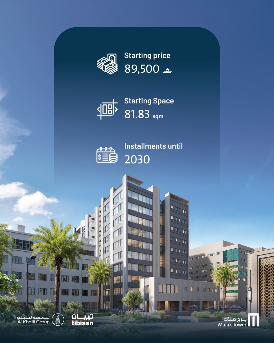 tibiaan's tweet photo. Malak Tower, a prime location overlooking the main road of Sultan Qaboos, where grade A premium offices are available for investment 

Handover: 2027
Payment plans: 2030 (post handover)

For more info 📞 24901202
Visit our HQ for further details https://t.co/UvORmgNSG9