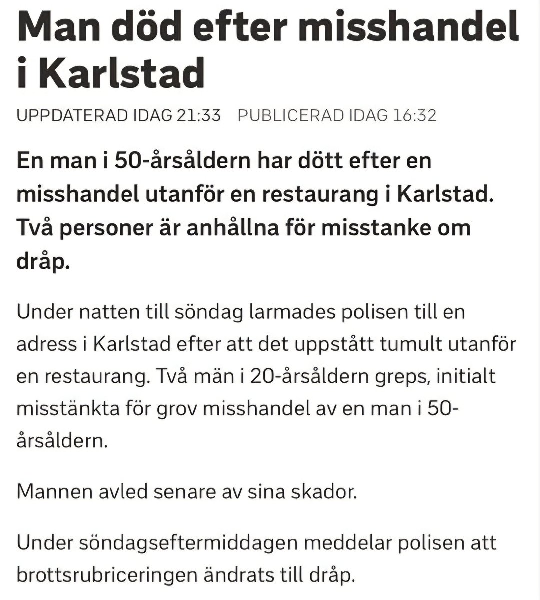 FredricMorenius's tweet photo. Tänk att som ung dotter se sin pappa sparkas ihjäl av ett gäng orcher ifrån tredje världen. Det är omänskligt.
Ändå är det vad Riksdagen valt att det svenska folket skall utsättas för.
Det kan inte fortsätta så här. https://t.co/ojg4Mx30ho