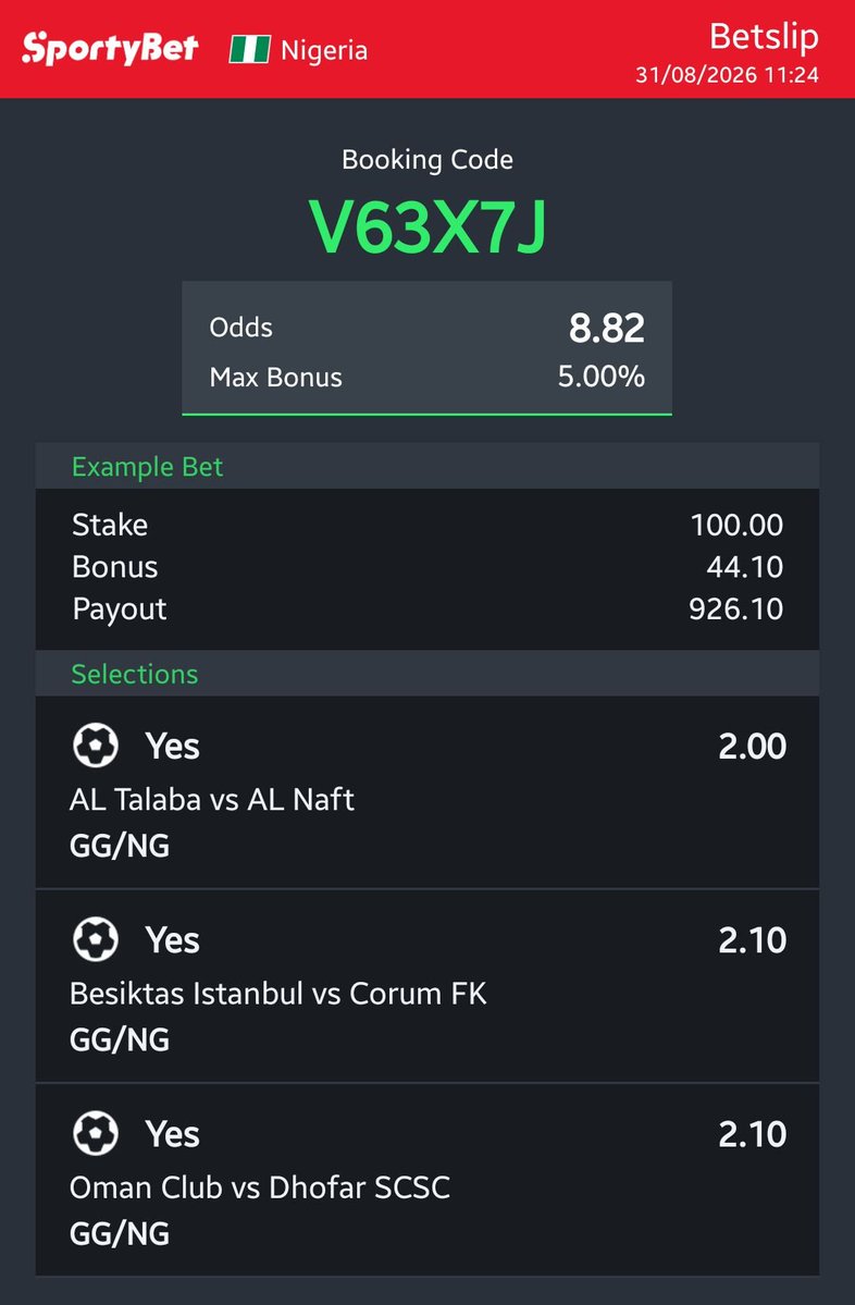 DaMovingMan's tweet photo. Hey check out the bet I just placed on Sportybet! https://t.co/CnCCJXNRQ9 https://t.co/cD6ZAFjGhP