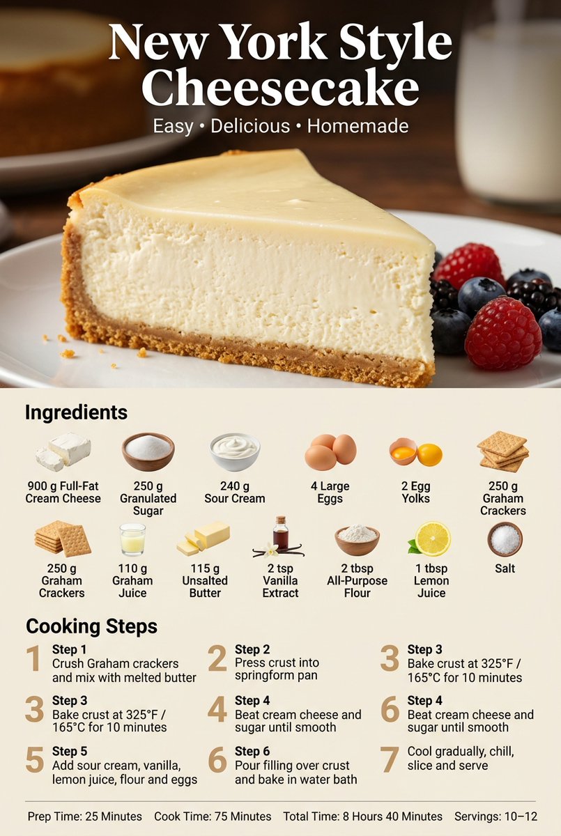 apoxdriveaz's tweet photo. New York Style Cheesecake Recipe – Classic Creamy Homemade Cheesecake.
Visit My Site All Recipes Here [1st Comment Box]
Make rich, creamy New York Style Cheesecake at home with this beginner-friendly recipe. https://t.co/76LAFyVmlA