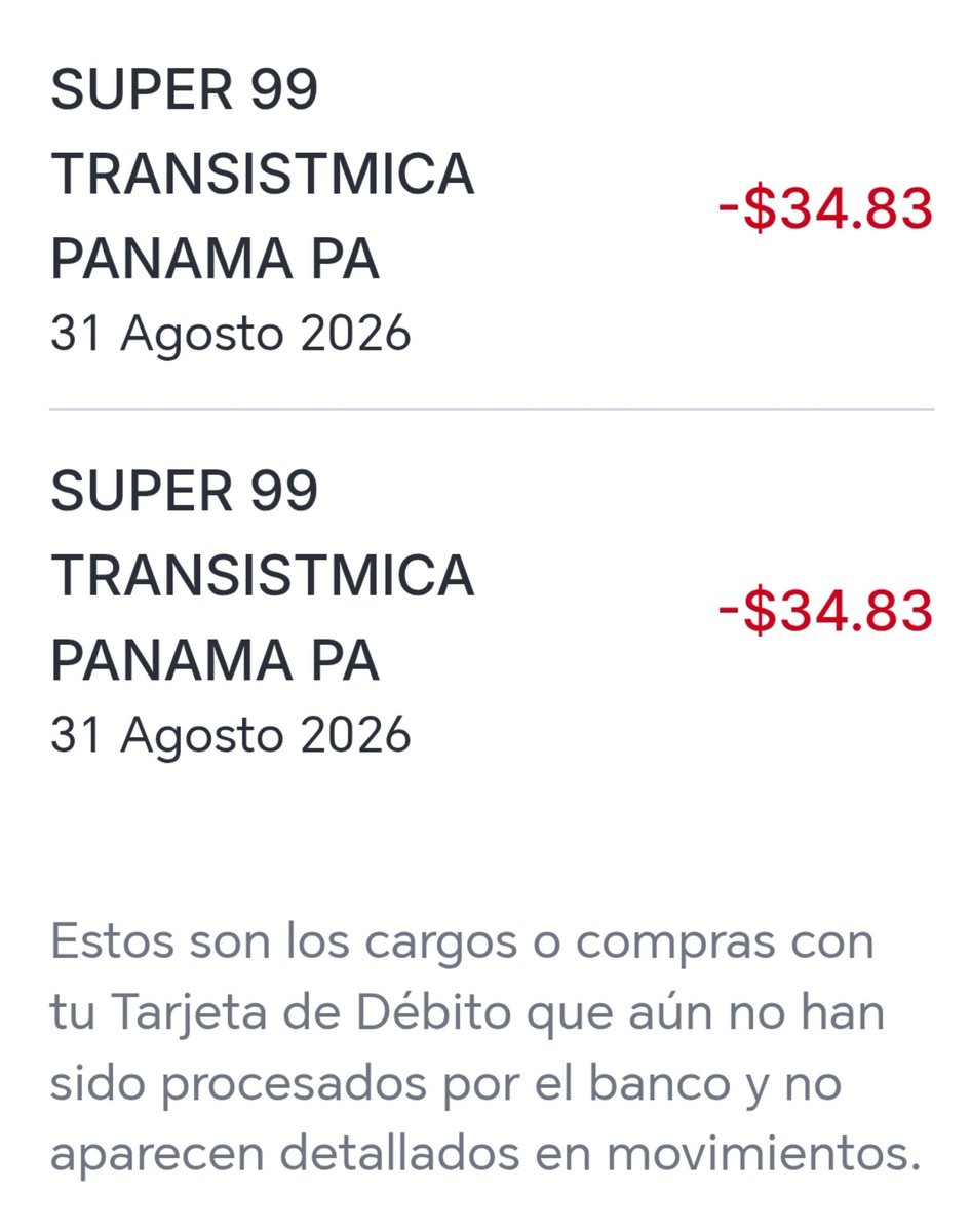 lucycordoba's tweet photo. O fué @super99_panama o Fué @bancogeneral existe una realidad, me cobraron dos veces y las cajeras groseras a pesar de enseñarles qué me habían descontado de mi cuenta insistieron en volverme a cobrar, @rmartinelli sucedió ayer en la noche pueden revisar las cámaras. https://t.co/3ibL5DPEPE