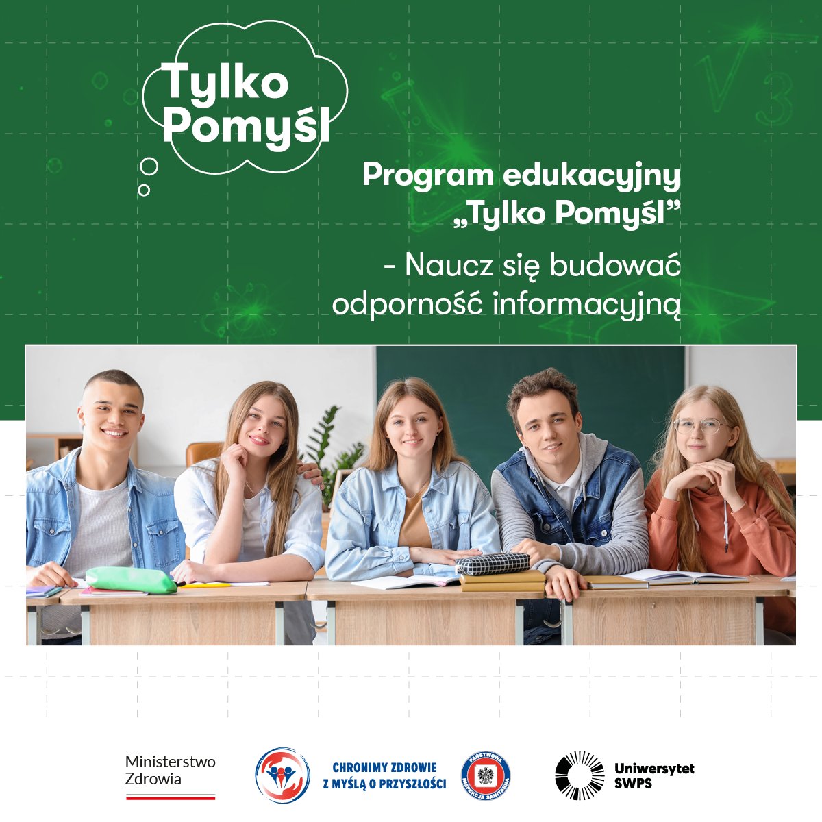 GIS_gov's tweet photo. „Tylko Pomyśl” – sprawdź, zanim uwierzysz 🔎

Rozpoczynamy ogólnopolski program dla szkół ponadpodstawowych, który uczy młodych ludzi rozpoznawać dezinformację, oceniać wiarygodność źródeł i dowodów oraz dostrzegać pułapki własnego myślenia 🔗https://t.co/4vbuc8RAiz https://t.co/QFEMoRT2Mf
