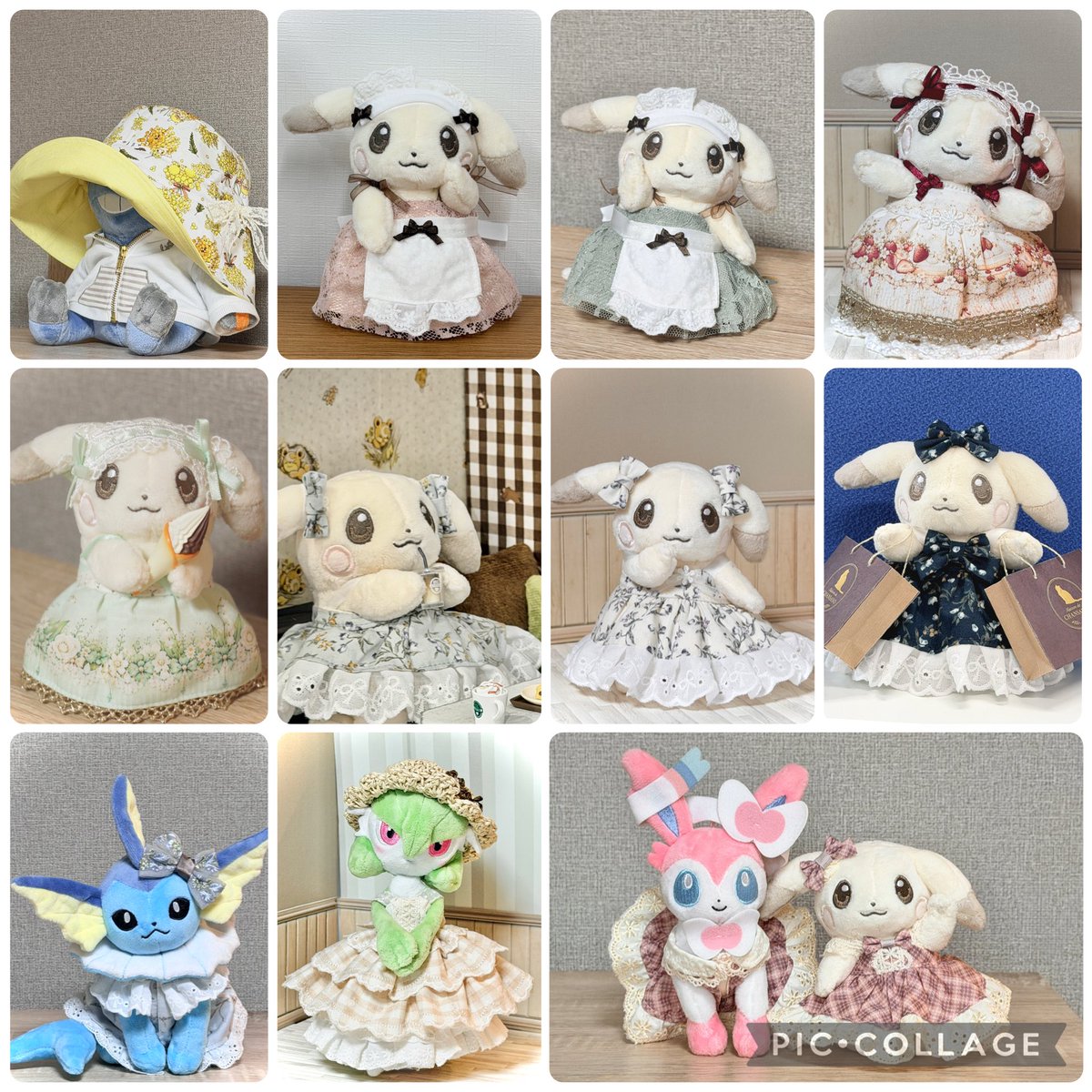 alcremie_Ruby's tweet photo. 8月つくったものまとめ🪡🧵

キャプリーヌハット×1
うすチュウ服×8
シャワーズ服×1
サーナイト服×1

あとご依頼の服を2セットつくりました💪✨
たくさんのいいね、ありがとうございました🙇‍♀️♡
9月もたくさん作りたい！
お菓子やあみぐるみ、ぬいぐるみ、バッグ…作りたいものが頭の中で大渋滞🤯 https://t.co/wDq2O2Mrzw