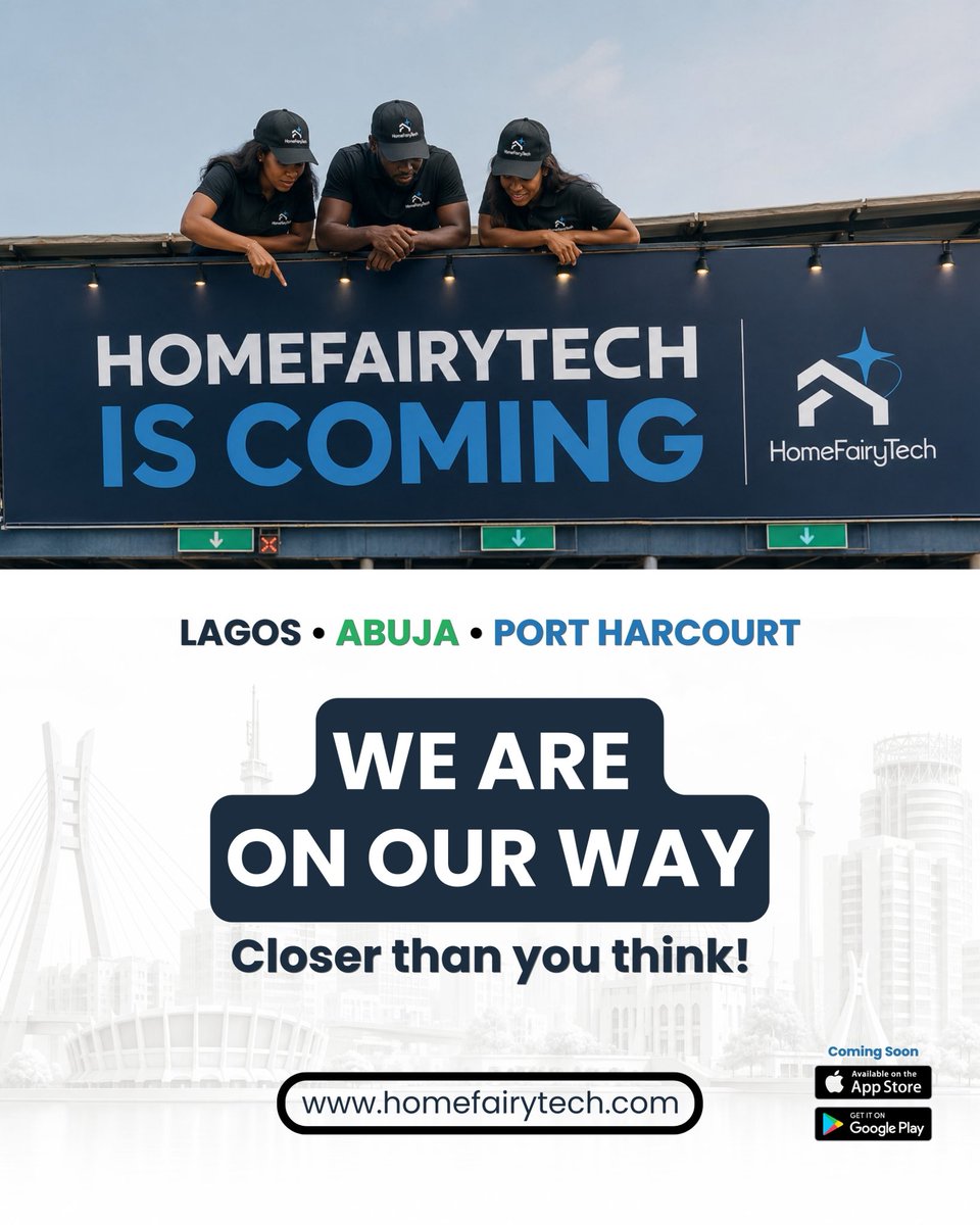 Homefairytech's tweet photo. We’re not just coming to your city.
We’re bringing a smarter way for hotels, shortlets and agents to do business.

Find what you need faster with AI-powered search.
Connect with confidence through verified properties and agents.
Move conversations forward in the Deal Room.
Keep track of your earnings with your Wallet.
All connected in one marketplace built for hospitality.

Lagos. Abuja. Port Harcourt.
HomefairyTech is coming.
See you on the other side.