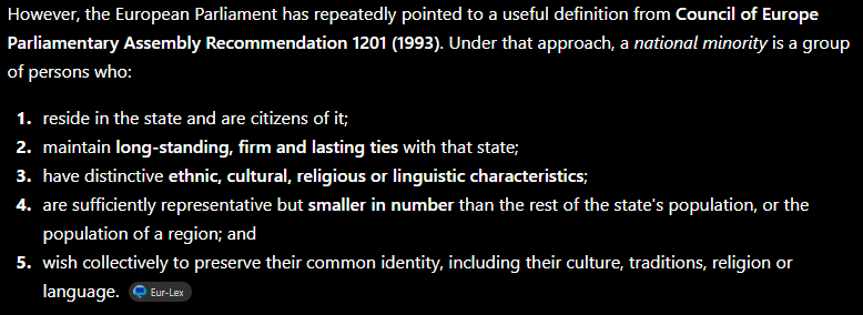 rasmusmodsat86's tweet photo. @BosseStine @andersenske Feminist gobbledygook. 
Btw there is no EU def. of a minority group. But they do often follow the Counsel og EU for loose def. (check the image) 
That def. does not include Pakistanis or ANY other outside group not from Europe. Rather a Vendelboer would be considered a minority. https://t.co/KJpRXfIaUH