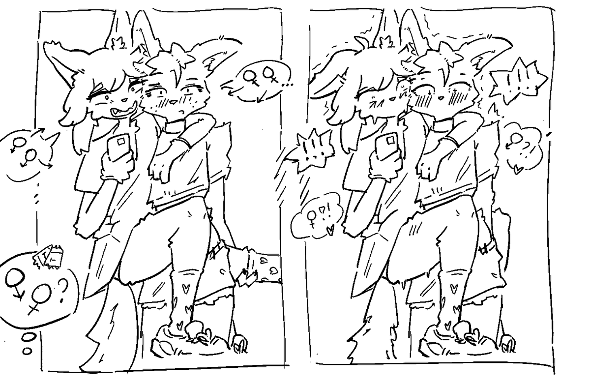 LyapaArts's tweet photo. they'll have something to talk about... or to keep quiet about
#digitalartㅤㅤㅤㅤ #sfw #sfwart #furry #furryart #sketch #femboy #tomboy https://t.co/9P3vw5bOOn