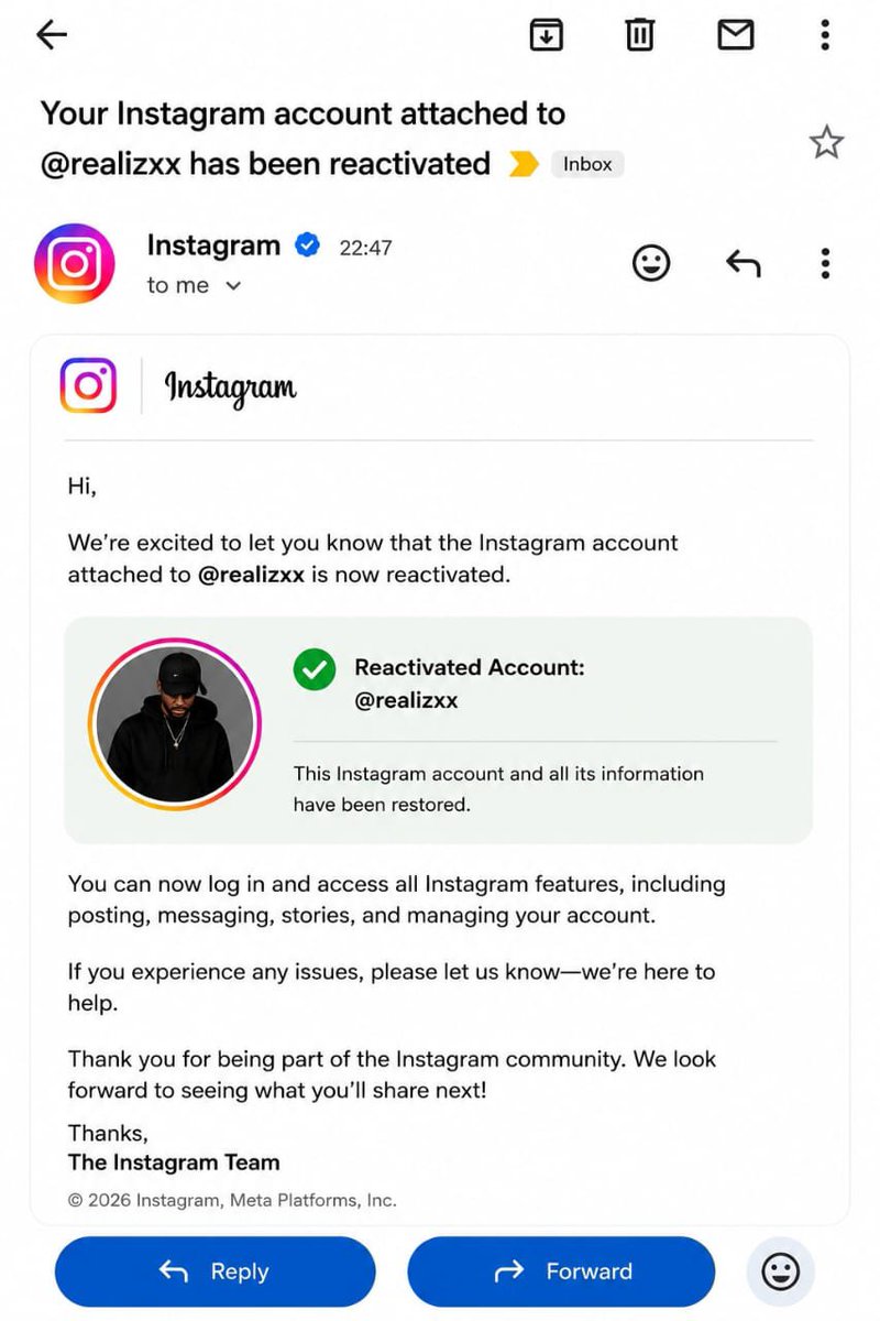 Cyber_sytt's tweet photo. Congratulation another Disabled Instagram Account Successfully Reactivated ✅ https://t.co/pLnOEkJLoZ