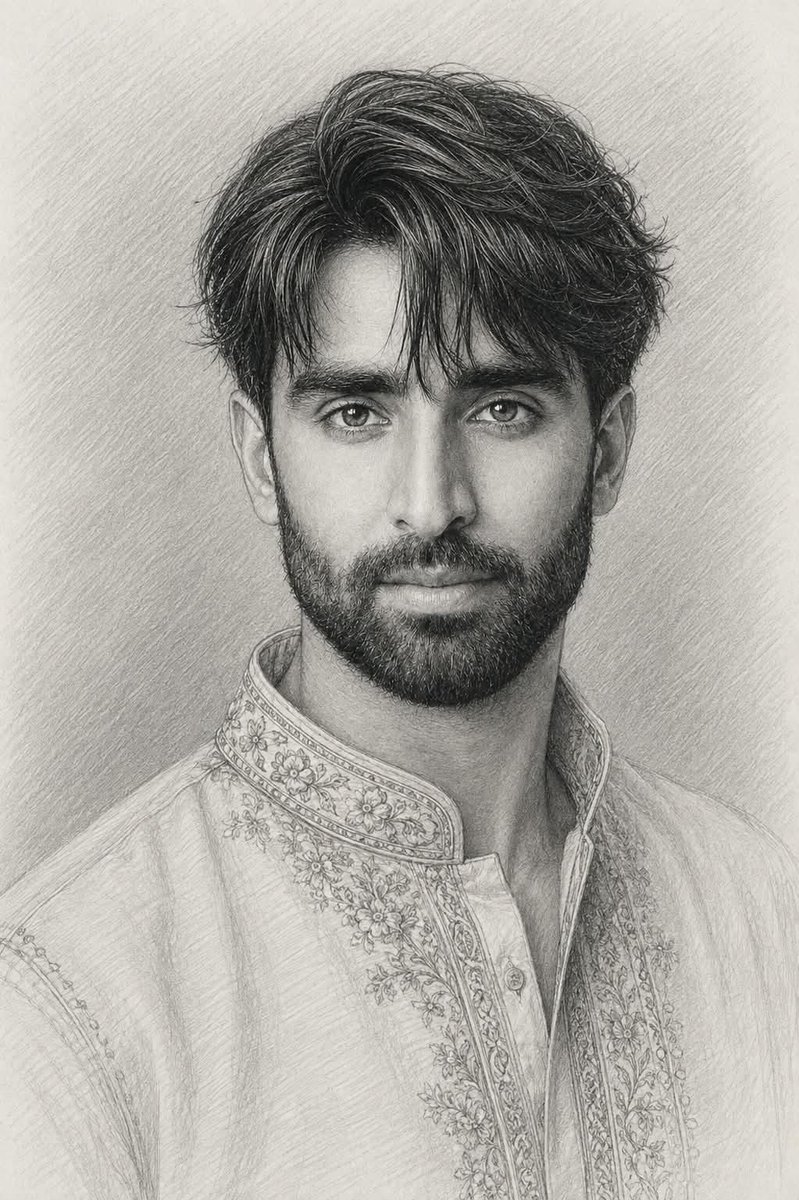 Masculine Graphite Pencil Portrait