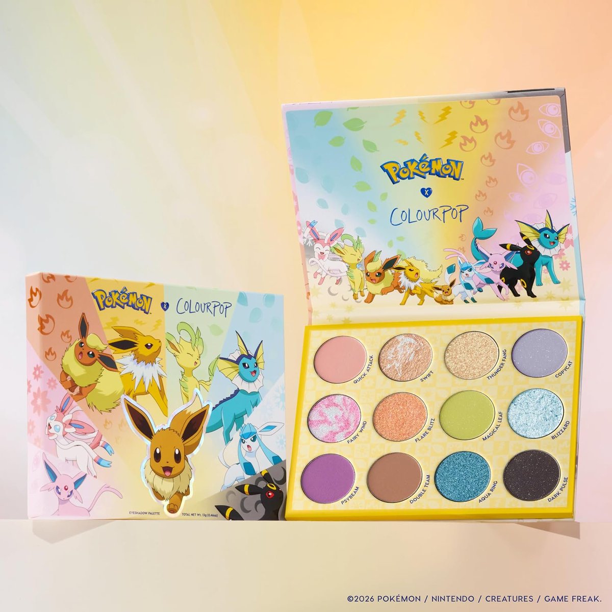 pokejungle's tweet photo. The Eeveelution @ColourPopCo makeup is available and in stock on Amazon! Check it out at our affiliate link: https://t.co/wVSwUni3gj https://t.co/aABT7Y8GuL