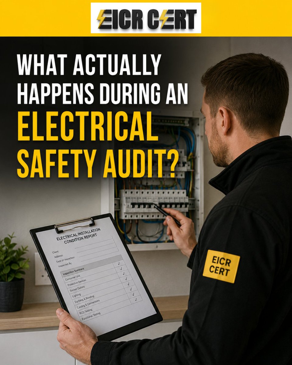 eicr_cert's tweet photo. What actually happens during a 5-year electrical inspection? It goes far deeper than flipping light switches. Here are the 4 core diagnostic tests every engineer must conduct to clear your rental property. Keep your properties compliant and audit-ready. Book Online: https://t.co/zA6aiSoiAD