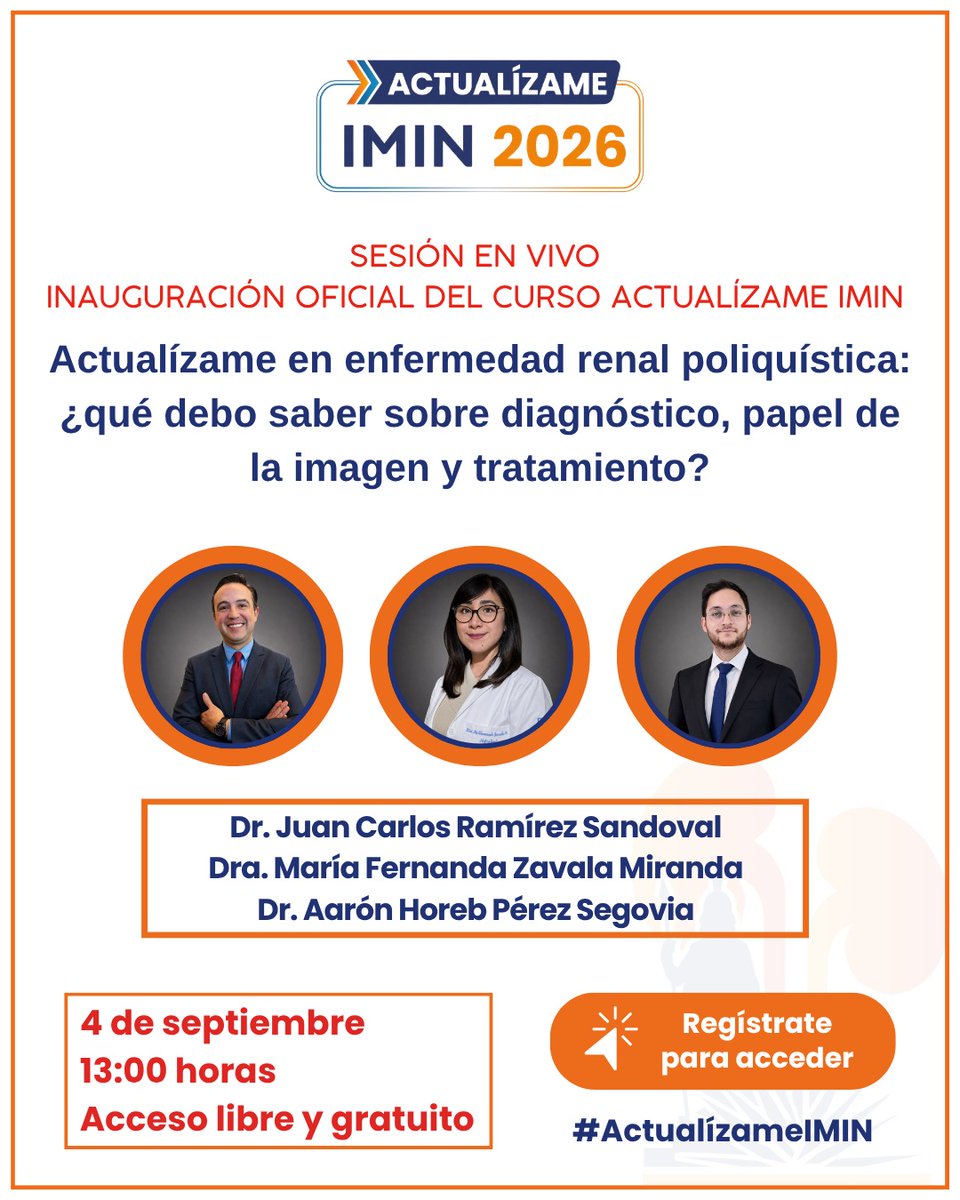 IMINmx's tweet photo. 🩺 Acompáñanos en la sesión inaugural de #ActualízameIMIN 2026.

📅 4 de septiembre
🕐 13:00 hrs.
✅ Acceso gratuito

Regístrate: https://t.co/CSXCT9101u

#IMIN #ActualízameIMIN #SomosIMIN #IMIN2026 https://t.co/t03dMyPaSX