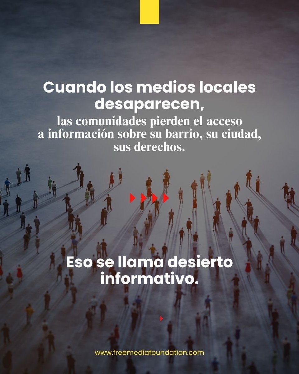 freemediaorg's tweet photo. Los medios independientes benefician a toda la sociedad, incluso a quienes nunca los leen. Fiscalizan al poder, amplían la diversidad informativa y evitan los desiertos informativos donde las comunidades dejan de saber qué ocurre a su alrededor. #LibertadDeExpresión https://t.co/53XfAwuYE3